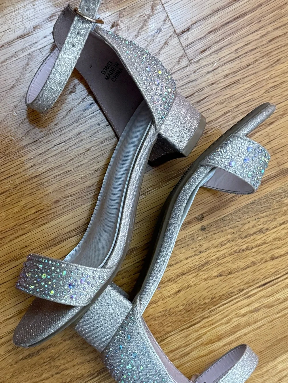 Girls Rhinestone Ankle-Strap Sandals